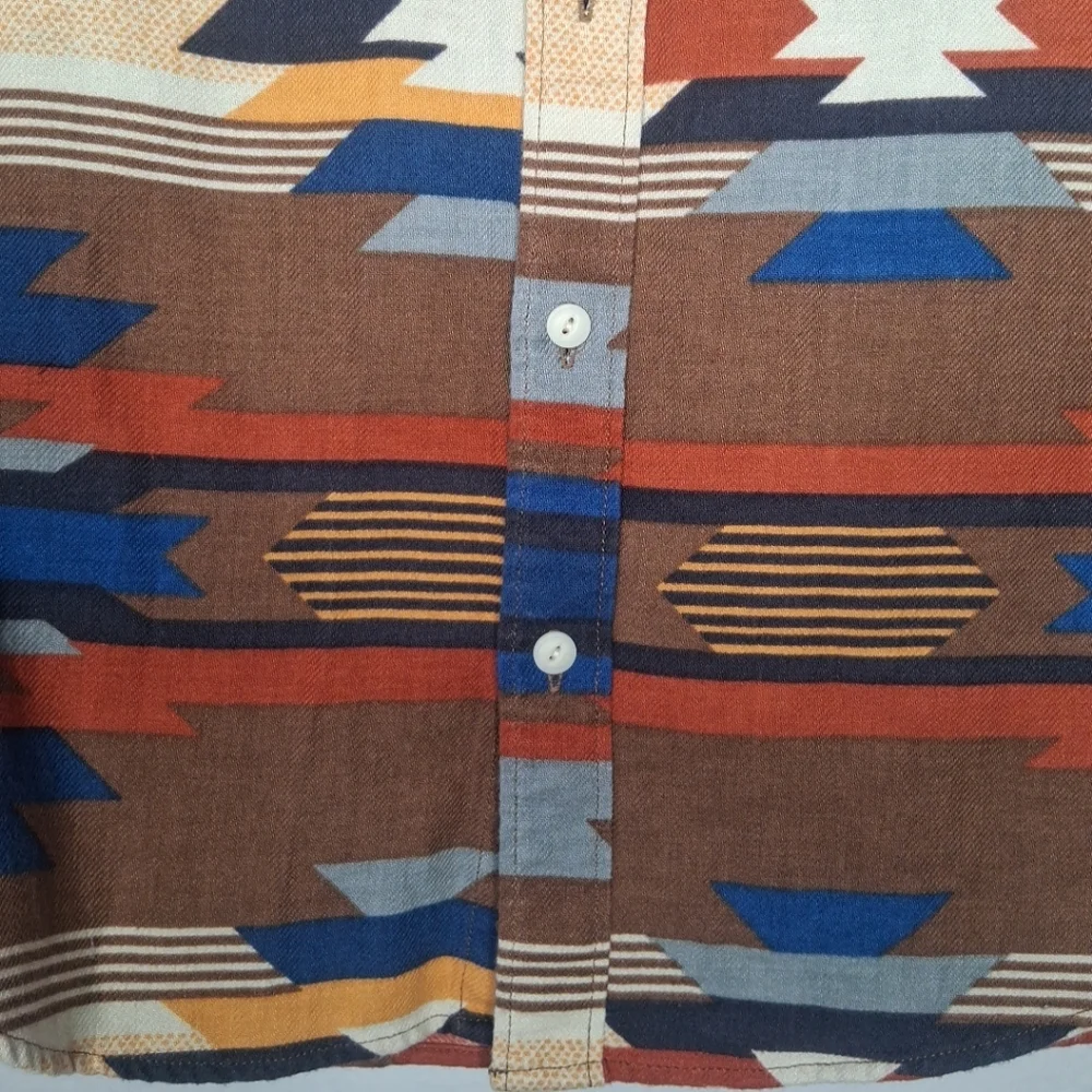 GAP Boys Kids Southwest Carpenter Button Down Shirt Rich Ginger Rodeo Size L (10